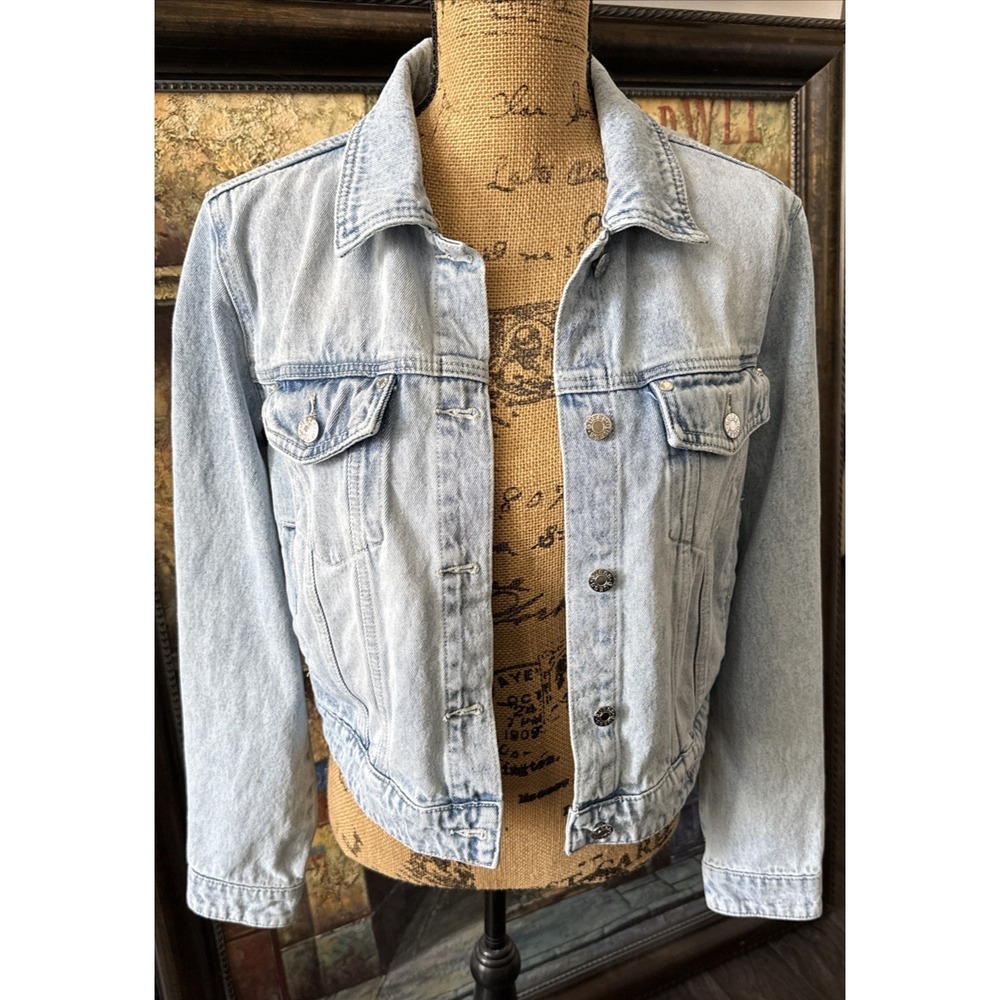 GUESS LA - WOMENS Denim Jacket Medium Light Wash Trucker Light Blue